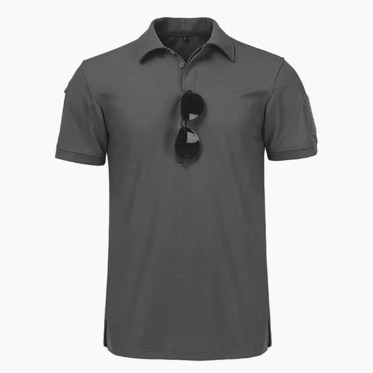 Men’s Quick-Dry Summer T-Shirt – O-Neck Lapel Pullover (M–4XL)
